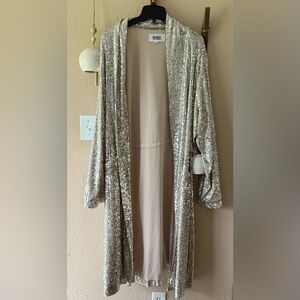 NWT BB Dakota Show Stopper Sequin Duster in Silver Size 2X